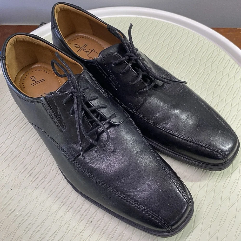Ckarks Men's Tilden Walk Oxford Loafer. Black Leather Dress Shoes‎ Sz. US 9